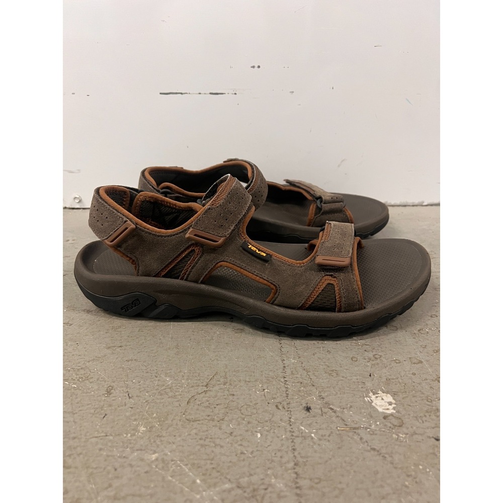 Teva Katavi 2 1019192-BLKO Sandals Mens 12 Black Olive Suede Open Toe Outdoor